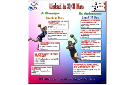 Week end du 30/31 Mars