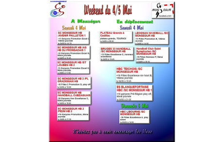 Week end du 4/5 mai