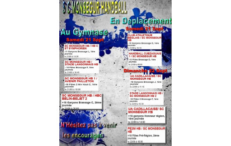 Week end du 21/22 sept 2019