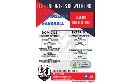 Week end du 9-10 Octobre 2021