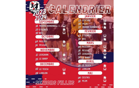 Calendrier Seniors Filles
